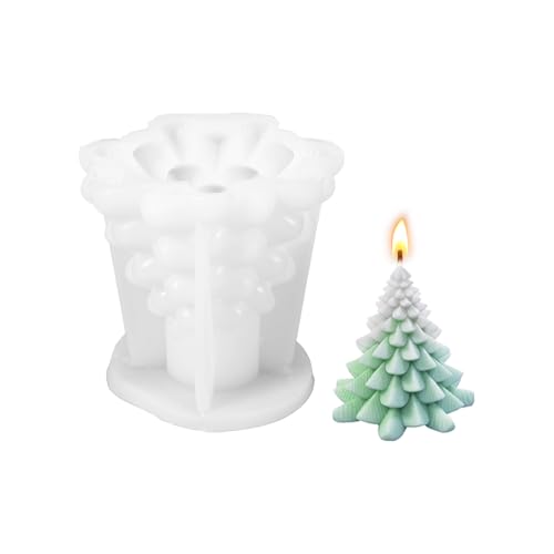 Kerzenformen zum Gießen,3D Weihnachten Silikonform Weihnachten,Weihnachtsbaum Kerzen Silikonformen,Kerzen Selber Machen Set für Aromatherapie Kerzen,Heimdekoration (Luo Ye) von NYTGAH