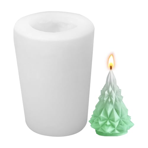 Kerzenformen zum Gießen,3D Weihnachten Silikonform Weihnachten,Weihnachtsbaum Kerzen Silikonformen,Kerzen Selber Machen Set für Aromatherapie Kerzen,Heimdekoration (Transparent Diamant) von NYTGAH