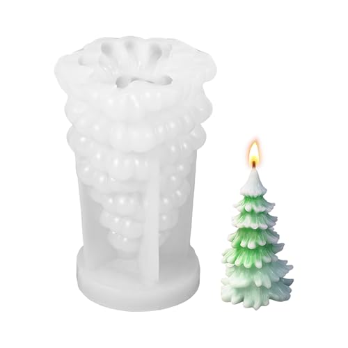 Kerzenformen zum Gießen,3D Weihnachten Silikonform Weihnachten,Weihnachtsbaum Kerzen Silikonformen,Kerzen Selber Machen Set für Aromatherapie Kerzen,Heimdekoration (Transparent Nadelholz) von NYTGAH
