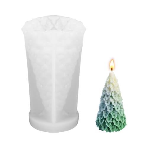 Kerzenformen zum Gießen,3D Weihnachten Silikonform Weihnachten,Weihnachtsbaum Kerzen Silikonformen,Kerzen Selber Machen Set für Aromatherapie Kerzen,Heimdekoration (Trauerkiefer) von NYTGAH