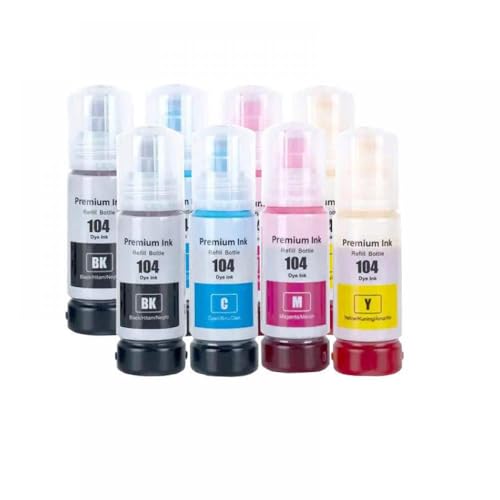 NYUwec 2 Sätze kompatible 104 Refillinte Kompatibel mit ET-2726 ET-2810 ET-2811 ET-2812 ET-2814 ET-2815 ET-2820 ET-2821 ET-2825 ET-2826-Drucker(2set) von NYUwec