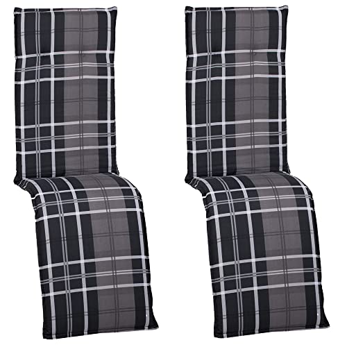 NYVI Auflage Barcelona für Relaxliegen/Relaxstühle 171x50 cm 2er Set Anthrazit/Weiß/Grau Karo - Liegenauflage mit Komfortschaumkern und Bezug - Sitzpolster für Gartenliegen & Relaxsessel NYVI Auflage Barcelona für Relaxliegen/Relaxstühle 171x50 cm 2er Set Anthrazit/Weiß/Grau Karo - Liegenauflage mit Komfortschaumkern und Bezug - Sitzpolster für Gartenliegen & Relaxsessel von NYVI