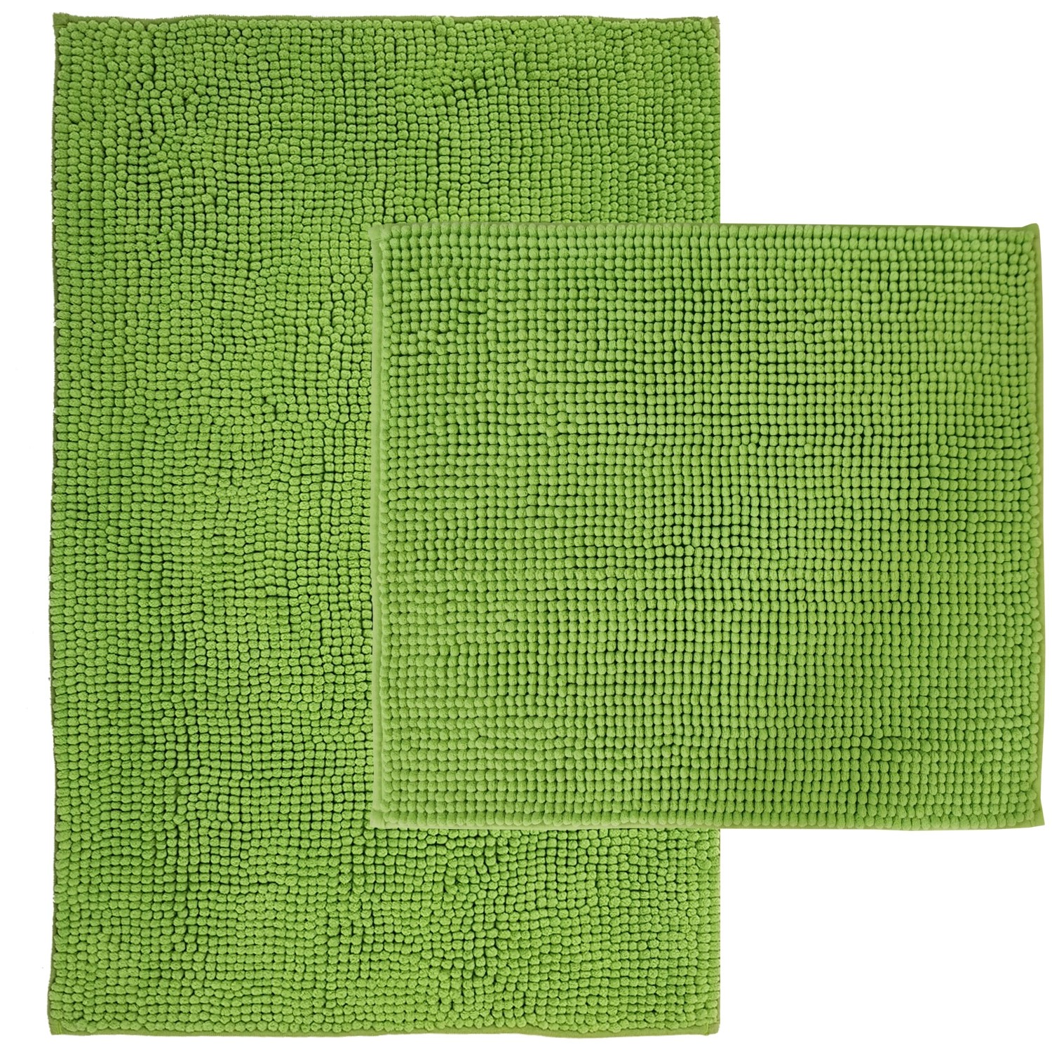 NYVI Badematten Set Chenille 2-teilig 45 x 50 cm und 50 x 80 cm Grün von NYVI