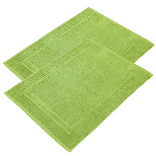 NYVI Badvorleger NYVIFresh 50x70 cm 2er Set - Frottee Duschvorleger aus 100% Baumwolle Premium Qualität 700 g/m² - Saugfähig Schnelltrocknend Waschbar - Badematte Badteppich Grün von NYVI