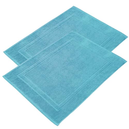 NYVI Badvorleger NYVIFresh 50x70 cm 2er Set - Frottee Duschvorleger aus 100% Baumwolle Premium Qualität 700 g/m² - Saugfähig Schnelltrocknend Waschbar - Badematte Badteppich Türkis von NYVI