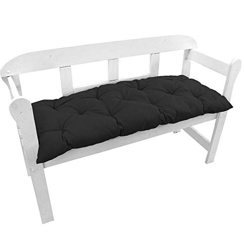 NYVI Bankauflage Ibiza 110x45 cm Anthrazit 2er Set - Polsterauflage für Gartenbänke Gemütlich & Langlebig - Sitzauflagen für Bänke Outdoor & Indoor - Sitzkissen Auflage Bank Sitzbank von NYVI