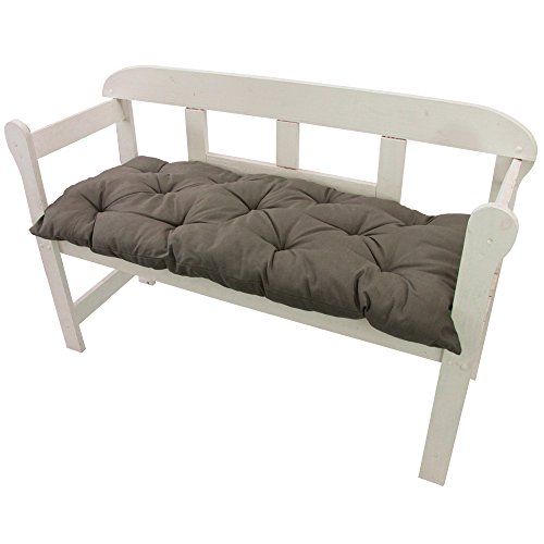 NYVI Bankauflage Ibiza 110x45 cm Grau - Polsterauflage für Gartenbänke Gemütlich & Langlebig - Sitzauflagen für Bänke Outdoor & Indoor - Sitzkissen Auflage Bank Sitzbank von NYVI