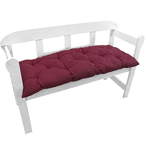 NYVI Bankauflage Ibiza 140x45 cm Beere 2er Set - Polsterauflage für Gartenbänke Gemütlich & Langlebig - Sitzauflagen für Bänke Outdoor & Indoor - Sitzkissen Auflage Bank Sitzbank von NYVI