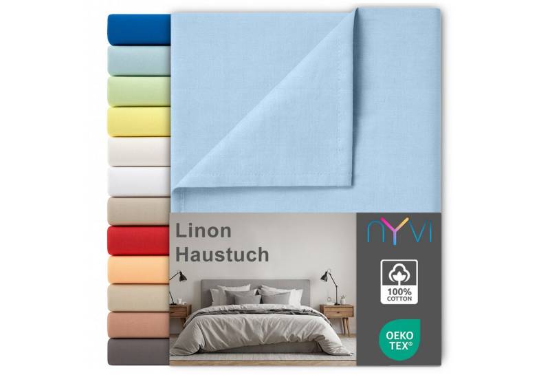 NYVI Betttuch Linon Deluxe Bettlaken ohne Gummizug aus 100% atmungsaktiver Baumwolle, Baumwolle, (1 Stück), Betttuch auch als Sommerdecke nutzbar, OEKO-TEX 100, Bei 60°C waschbar von NYVI
