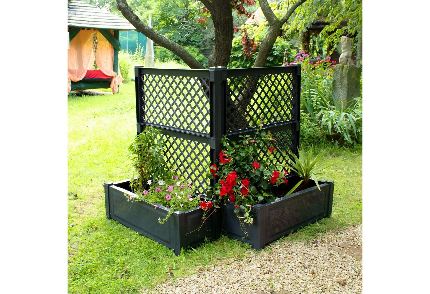 NYVI Blumenkasten Pflanzkasten NYVIGreen 100x43x140 cm 110 Liter mit Spalier 2er Set (2 St), Pflanzkübel - Pflegeleicht, Montage ohne Werkzeug von NYVI