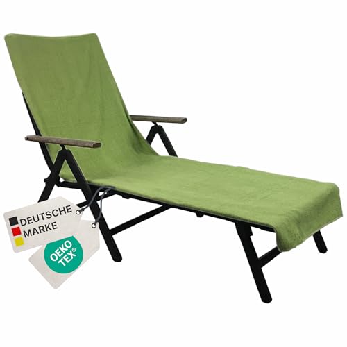 NYVI Frottee Schonbezug für Gartenliege NYVISpa 75x200 cm Grün - Hygiene Liegestuhlauflage für Sonnenliegen Strandliegen - Handtuch Bezug - Oeko-TEX 100 von NYVI