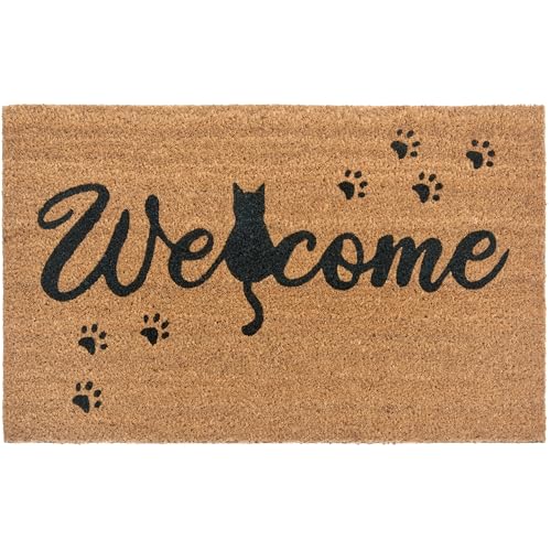NYVI Fußmatte Cats - Wetterfest, rutschfest, Langlebig, für Innen und Außen - Fußabtreter Schmutzfangmatte - 45x75 cm Rechteckig - Welcome Cat NYVI Fußmatte Cats - Wetterfest, rutschfest, Langlebig, für Innen und Außen - Fußabtreter Schmutzfangmatte - 45x75 cm Rechteckig - Welcome Cat von NYVI