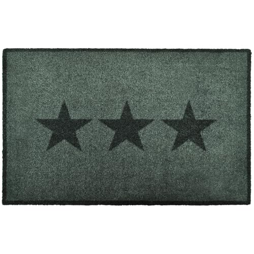 NYVI Fußmatte Deko - Wetterfest, rutschfest, Waschbar, für Innen und Außen - Schmutzfangmatte Türmatte - 50x70 cm Rechteckig - Grau von NYVI