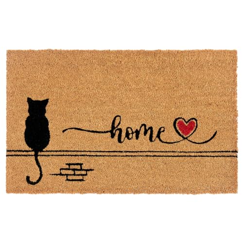 NYVI Fußmatte Kokos - rutschfest, Wetterfest, für Innen und Außen - Schmutzfangmatte Kokosmatte - 40x70 cm Rechteckig - Cat Home NYVI Fußmatte Kokos - rutschfest, Wetterfest, für Innen und Außen - Schmutzfangmatte Kokosmatte - 40x70 cm Rechteckig - Cat Home von NYVI