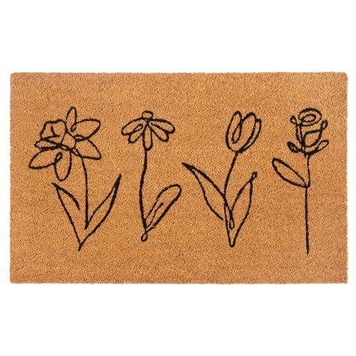 NYVI Fußmatte Kokos - rutschfest, Wetterfest, für Innen und Außen - Schmutzfangmatte Kokosmatte - 40x70 cm Rechteckig - Flowers NYVI Fußmatte Kokos - rutschfest, Wetterfest, für Innen und Außen - Schmutzfangmatte Kokosmatte - 40x70 cm Rechteckig - Flowers von NYVI