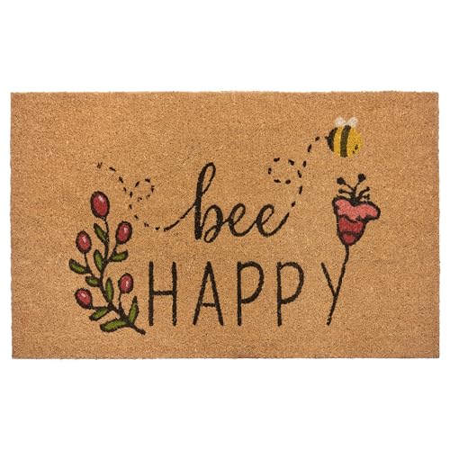 NYVI Fußmatte Kokos - rutschfest, Wetterfest, für Innen und Außen - Schmutzfangmatte Kokosmatte - 45x75 cm Rechteckig - Bee Happy NYVI Fußmatte Kokos - rutschfest, Wetterfest, für Innen und Außen - Schmutzfangmatte Kokosmatte - 45x75 cm Rechteckig - Bee Happy von NYVI