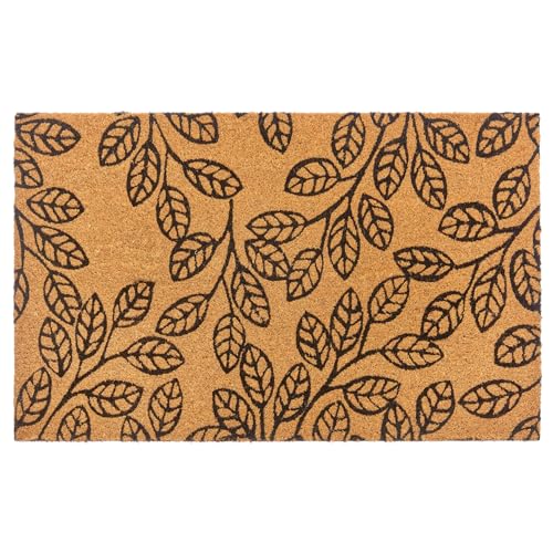 NYVI Fußmatte Kokos - rutschfest, Wetterfest, für Innen und Außen - Schmutzfangmatte Kokosmatte - 45x75 cm Rechteckig - Blätter NYVI Fußmatte Kokos - rutschfest, Wetterfest, für Innen und Außen - Schmutzfangmatte Kokosmatte - 45x75 cm Rechteckig - Blätter von NYVI
