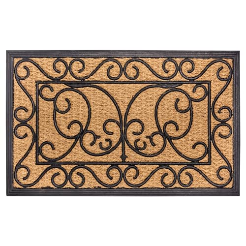 NYVI Fußmatte Kokos - rutschfest, Wetterfest, für Innen und Außen - Schmutzfangmatte Kokosmatte - 45x75 cm Rechteckig - Schwarz Kokos NYVI Fußmatte Kokos - rutschfest, Wetterfest, für Innen und Außen - Schmutzfangmatte Kokosmatte - 45x75 cm Rechteckig - Schwarz Kokos von NYVI