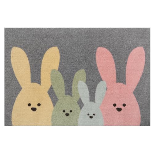 NYVI Fußmatte Printy - rutschfest, Waschbar, für Innen und Außen - Schmutzfangmatte Türmatte - 40x60 cm Rechteckig - Grau Mehrfarbig NYVI Fußmatte Printy - rutschfest, Waschbar, für Innen und Außen - Schmutzfangmatte Türmatte - 40x60 cm Rechteckig - Grau Mehrfarbig von NYVI