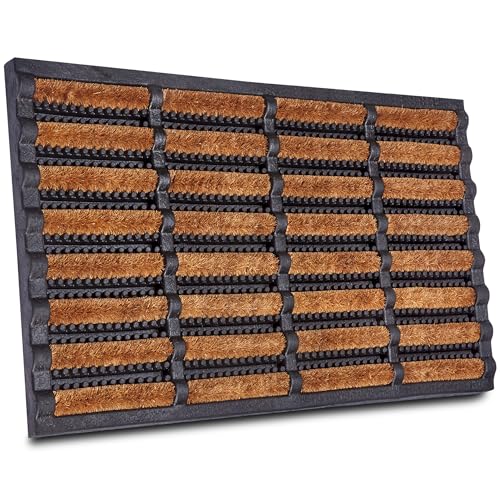 NYVI Fußmatte Robust - rutschfest, Wetterfest, für Innen und Außen - Fußabtreter Schmutzfangmatte - 45x75 cm Rechteckig - Kokos NYVI Fußmatte Robust - rutschfest, Wetterfest, für Innen und Außen - Fußabtreter Schmutzfangmatte - 45x75 cm Rechteckig - Kokos von NYVI