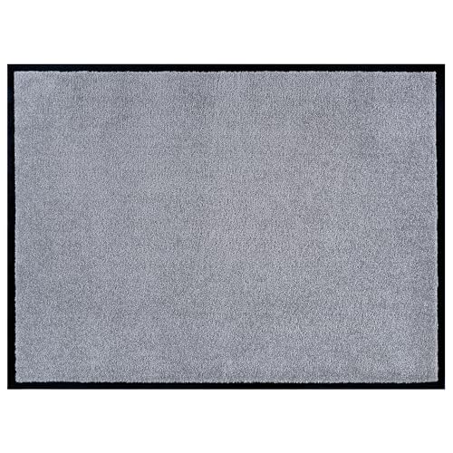 NYVI Fußmatte Unicolored - Pflegeleicht, Strapazierfähig, Anti-Rutsch - Fußabtreter Schmutzfangmatte - 90x150 cm Rechteckig - Silber NYVI Fußmatte Unicolored - Pflegeleicht, Strapazierfähig, Anti-Rutsch - Fußabtreter Schmutzfangmatte - 90x150 cm Rechteckig - Silber von NYVI