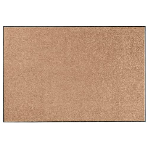 NYVI Fußmatte Wash & Clean - Wetterfest, Saugstark, rutschfest - Schmutzfangmatte Türmatte - 40x60 cm Rechteckig - Caramel von NYVI