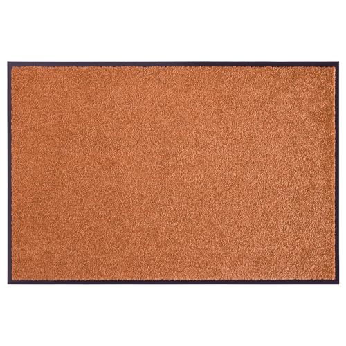 NYVI Fußmatte Wash & Clean - Wetterfest, Saugstark, rutschfest - Schmutzfangmatte Türmatte - 60x90 cm Rechteckig - Orange von NYVI