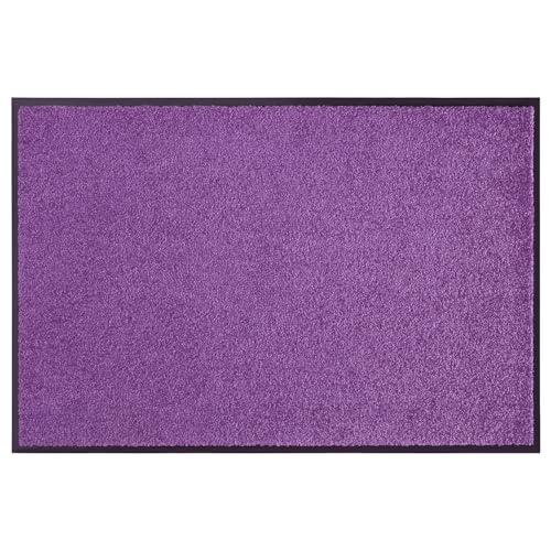 NYVI Fußmatte Wash & Clean - Wetterfest, Saugstark, rutschfest - Schmutzfangmatte Türmatte - 90x150 cm Rechteckig - Violett von NYVI