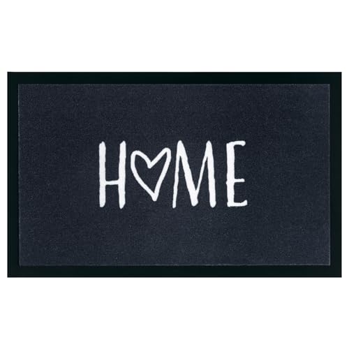NYVI Fußmatte Writing - Langlebig, Anti-Rutsch, für Innen und Außen - Schmutzfangmatte Fußabtreter - 45x75 cm Rechteckig - Home Anthrazit NYVI Fußmatte Writing - Langlebig, Anti-Rutsch, für Innen und Außen - Schmutzfangmatte Fußabtreter - 45x75 cm Rechteckig - Home Anthrazit von NYVI