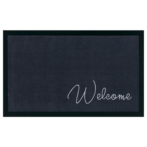 NYVI Fußmatte Writing - Langlebig, Anti-Rutsch, für Innen und Außen - Schmutzfangmatte Fußabtreter - 45x75 cm Rechteckig - Welcome Anthrazit NYVI Fußmatte Writing - Langlebig, Anti-Rutsch, für Innen und Außen - Schmutzfangmatte Fußabtreter - 45x75 cm Rechteckig - Welcome Anthrazit von NYVI