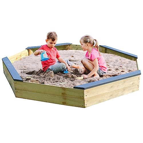 NYVI Kinder Sandkasten NYVIKids Forte XXL 176x176 cm - Sandkasten mit Abdeckung & 4 Sitzbänken - Sandbox aus Holz Wetterfest, Langlebig - Sandkiste Kindersandkasten von NYVI