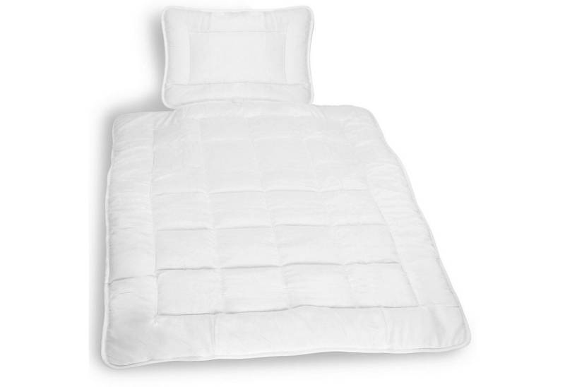 NYVI Kinderbettdecke + Kopfkissen Kinder Bettdeckenset Junior Comfort 2-teilig Bettdecke + Kopfkissen, Kinderbettdecke 100x135 und Kissen Set für Kinder & Baby Betten von NYVI