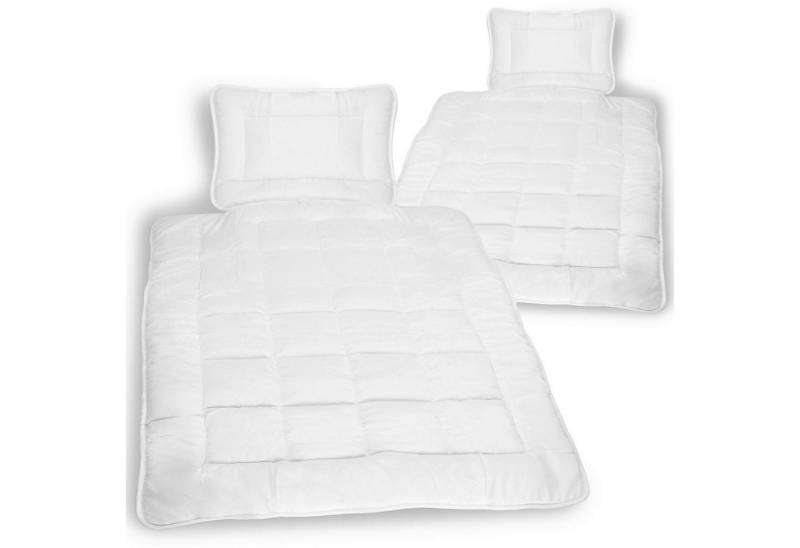 NYVI Kinderbettdecke + Kopfkissen Kinder Bettdeckenset Junior Comfort 4-teilig 2x Bettdecke 2xKopfkissen, Kinderbettdecke 100x135 und Kissen Set für Kinder & Baby Betten von NYVI