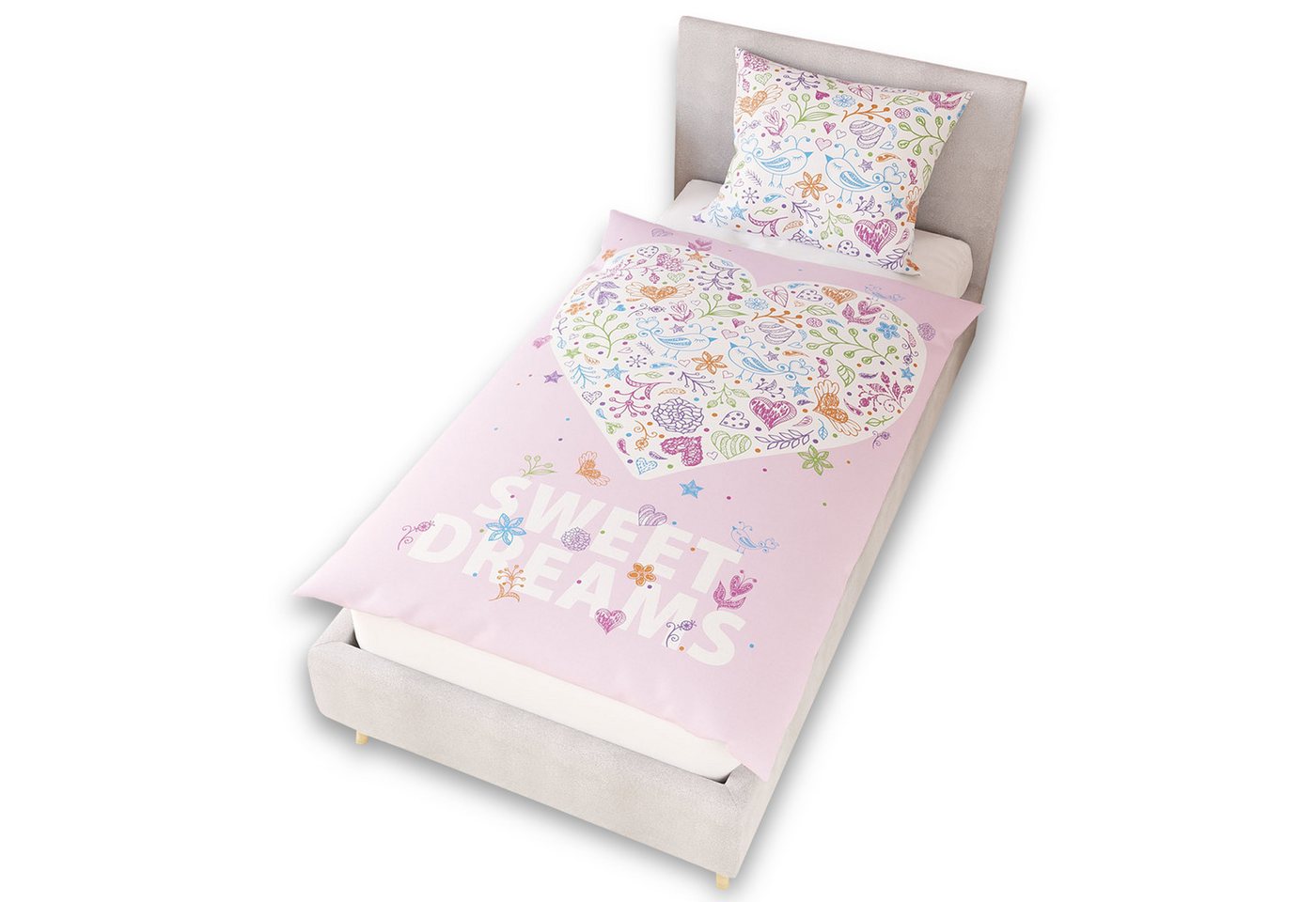 NYVI Kinderbettwäsche Renforce Kinderbettwäsche Glow in the Dark aus 100% Baumwolle, Vorderseite leuchtend, mit Wendemuster, Reißverschluss, OEKO-TEX 100 NYVI Kinderbettwäsche Renforce Kinderbettwäsche Glow in the Dark aus 100% Baumwolle, Vorderseite leuchtend, mit Wendemuster, Reißverschluss, OEKO-TEX 100 von NYVI