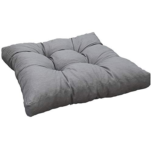 NYVI Loungekissen SmartLounge 1x Sitzkissen 60x60 cm Hellgrau - Wasserabweisende Auflagen für Indoor und Outdoor - Stuhlkissen für Rattanmöbel und Gartenmöbel von NYVI