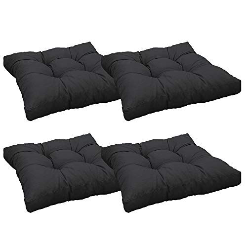 NYVI Loungekissen SmartLounge 50x50 cm Anthrazit 4er Set - Wasserabweisende Sitzkissen für Indoor und Outdoor - Stuhlkissen für Rattanmöbel und Gartenmöbel von NYVI