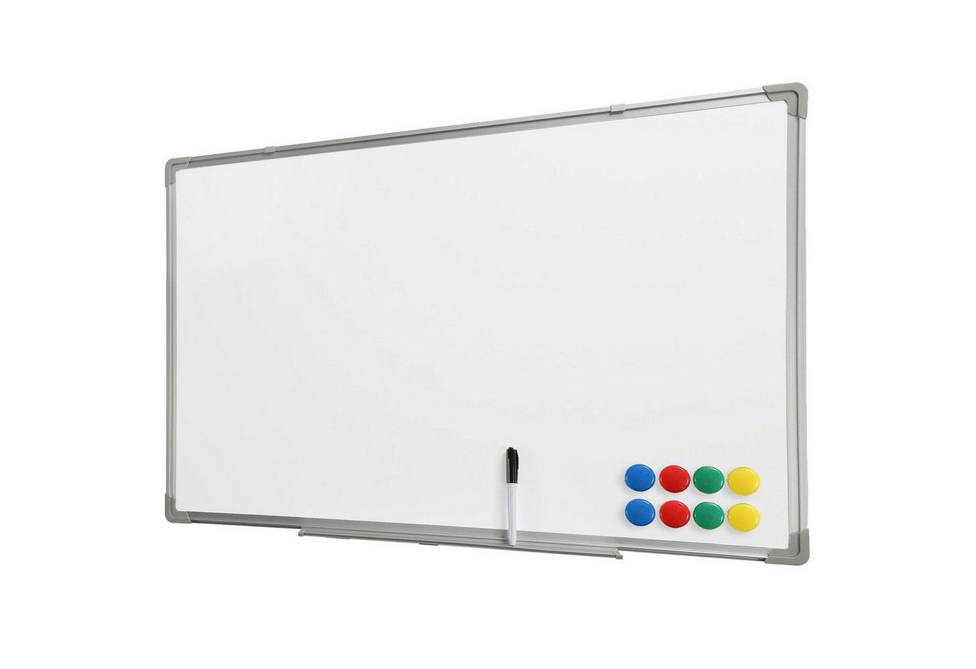 NYVI Magnettafel Whiteboard ECO Wandtafel mit Aluminium-Rahmen & Stiftablage, (1-tlg), Magnetisch & Beschreibbar, mit Marker und Magneten, Weißwandtafel von NYVI