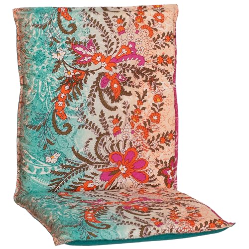NYVI Niedriglehner Auflage Rio 100x48 cm - Flower Power - Gartenstuhl Sitzauflage mit 5 cm Sitzpolster & Wendedesign - Bequem, Robust, Pflegeleicht von NYVI