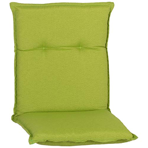 NYVI Niedriglehner Auflagen Piemont 4er Set - 98x46x8 cm Apfelgrün - Extra Starker 8cm Sitzpolster - Gartenmöbel Auflagen mit Halteband & Bindebändern von NYVI