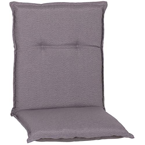 NYVI Niedriglehner Auflagen Piemont 4er Set - 98x46x8 cm Hellgrau - Extra Starker 8cm Sitzpolster - Gartenmöbel Auflagen mit Halteband & Bindebändern von NYVI
