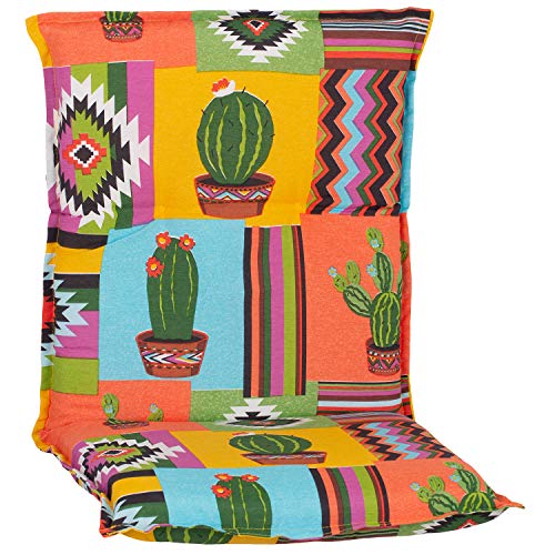 NYVI Niedriglehner Auflagen Piemont 4er Set - 98x46x8 cm Mexiko - Extra Starker 8cm Sitzpolster - Gartenmöbel Auflagen mit Halteband & Bindebändern von NYVI