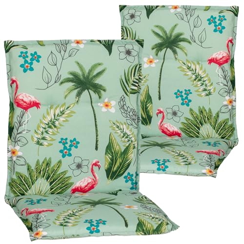 NYVI Niedriglehner Auflagen Rio 100x48 cm 2er Set - Flamingo - Gartenstuhl Sitzauflage mit 5 cm Sitzpolster - Bequem, Robust, Pflegeleicht von NYVI