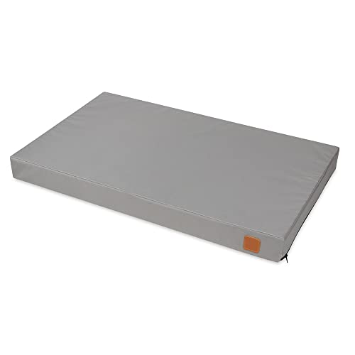 NYVI Orthopädisches Hundebett NYVIPet Melman 122x76 cm Grau - Wasserabweisend, Viskoelastisch, Memory Foam - Hundekissen Hundematte Für Große Hunde - Höchster Liegekomfort, Oeko-TEX von NYVI