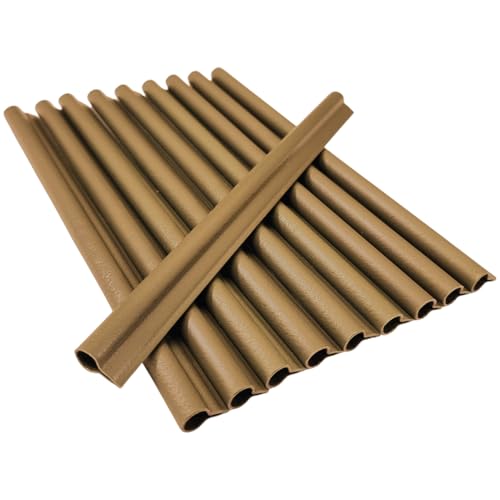 NYVI Privafence Befestigungsclips für Sichtschutzstreifen - Doppelstabmatten - 30 Stück in Honig - Klemmschiene für Sichtschutz Garten & Zaun - Länge 19cm Breite 15mm Ø 7,9mm von NYVI