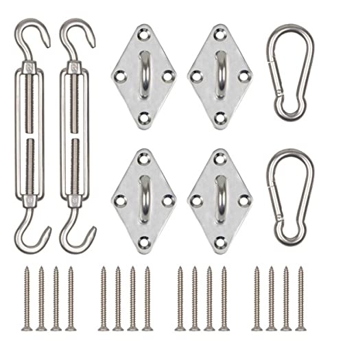 NYVI Sonnensegel Befestigungsset SunComfort M8 aus Edelstahl - Komplettes Montageset für Große & Mittlere Schattensegel - Korrosionsbeständig, Hohe Belastbarkeit, Einfache Befestigung von NYVI