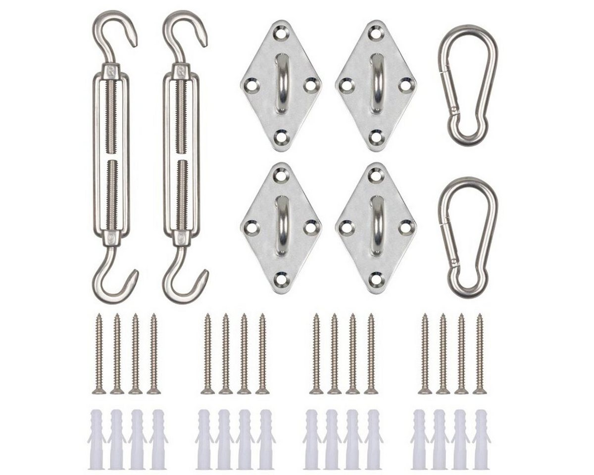 NYVI Sonnensegeladapter Sonnensegel Befestigungsset NYVISun M6 aus Edelstahl, (1-tlg), Komplettes Montageset für Kleine & Mittlere Schattensegel von NYVI