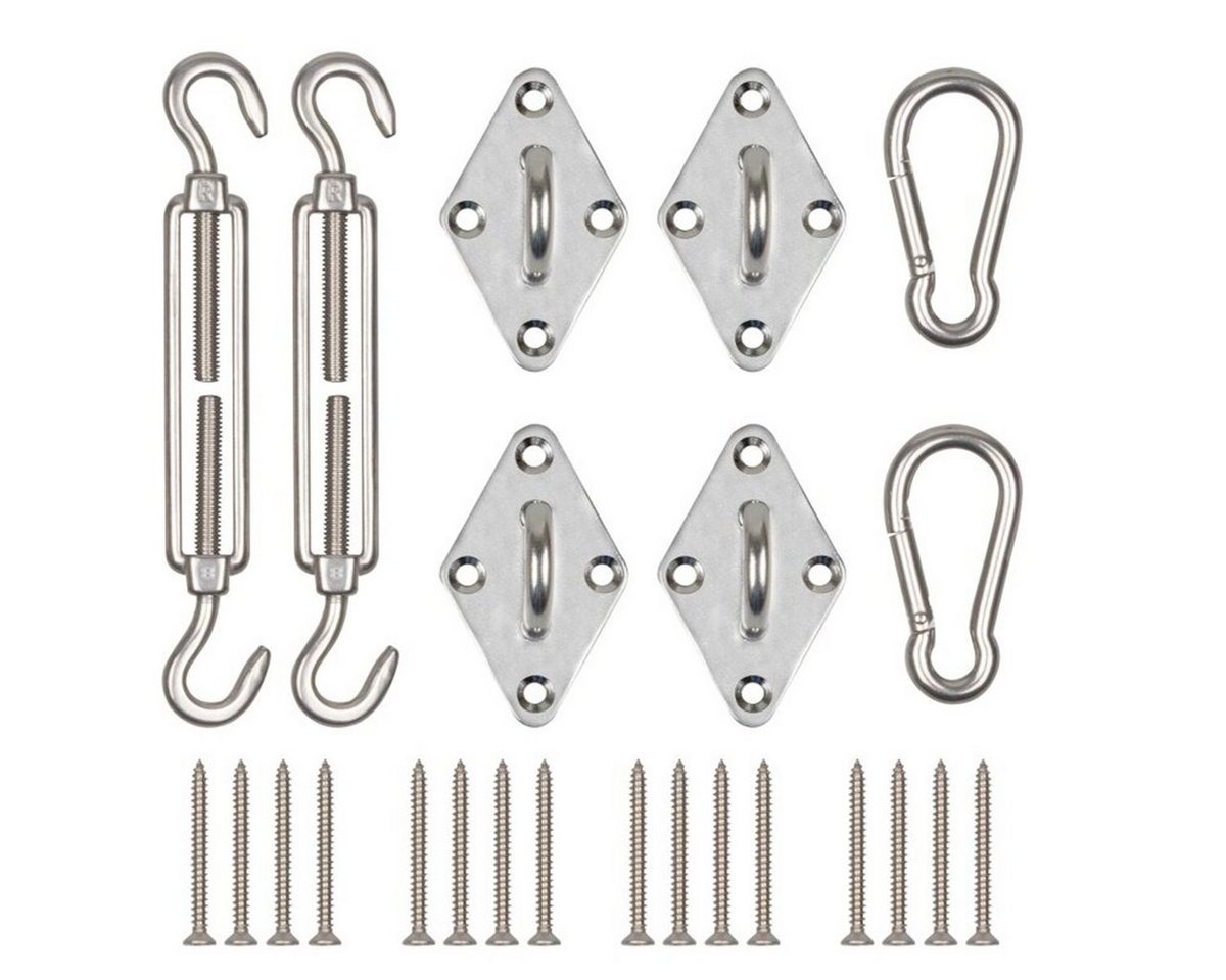 NYVI Sonnensegeladapter Sonnensegel Befestigungsset NYVISun M8 aus Edelstahl, (1-tlg), Komplettes Montageset für Mittlere & Große Schattensegel von NYVI