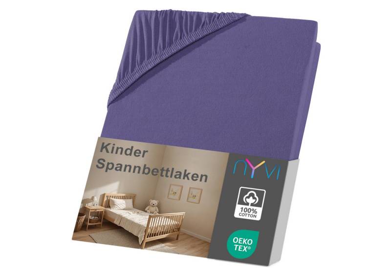 NYVI Spannbettlaken Kinder Spannbettlaken Junior für Kinderbettmatratzen bis 12cm Höhe, Jersey, Gummizug: rundum, (1 Stück), Weich & Anschmiegsam, Rundumgummizug, Bügelfrei von NYVI