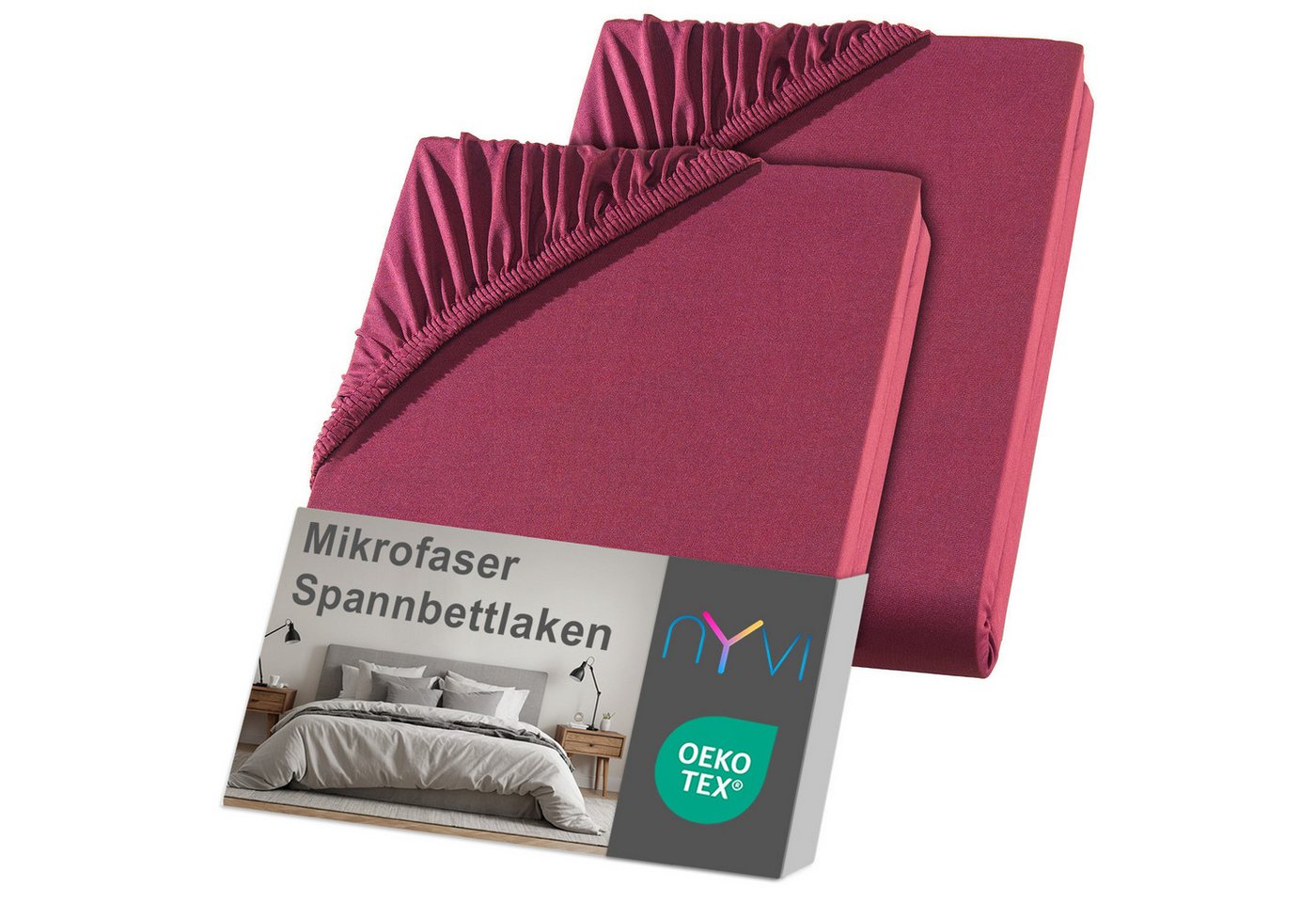 NYVI Spannbettlaken Spannbettlaken DreamScience Mikrofaser für Matratzen bis 22 cm Höhe, Microfaser, Gummizug: rundum, (2 Stück), Weich & Anschmiegsam, Rundumgummizug, Bügelfrei von NYVI