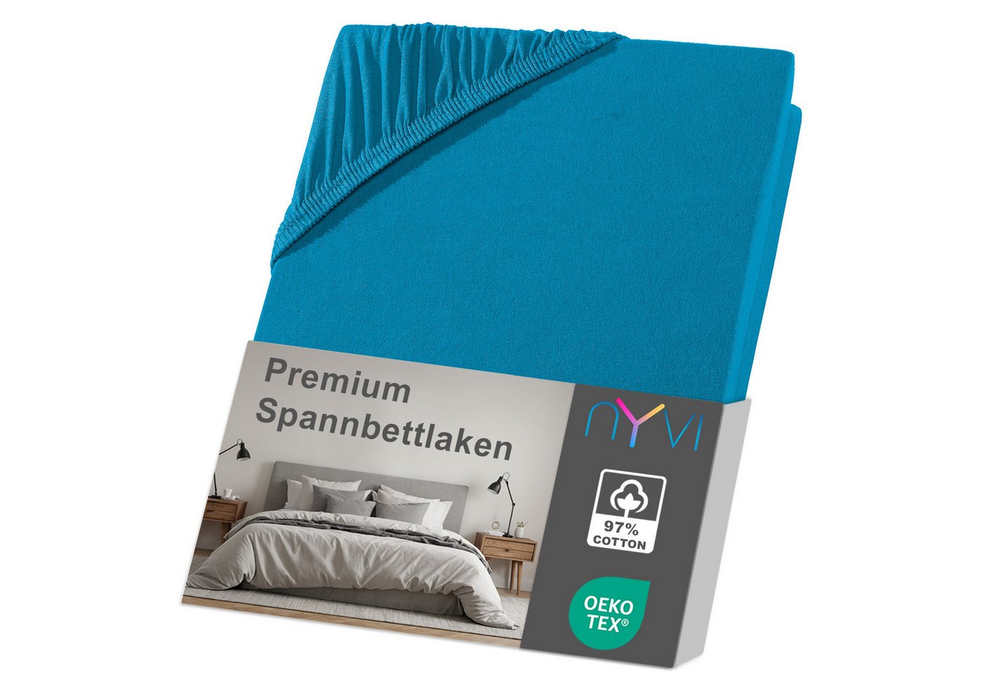 NYVI Spannbettlaken Spannbettlaken DreamScience Premium für Boxspringbetten bis 32 cm, Jersey-Elasthan, Gummizug: rundum, (2 Stück), Komfort Spannbetttuch, 190g/m², Einlaufschutz, Bügelfrei, mit Gummizug von NYVI